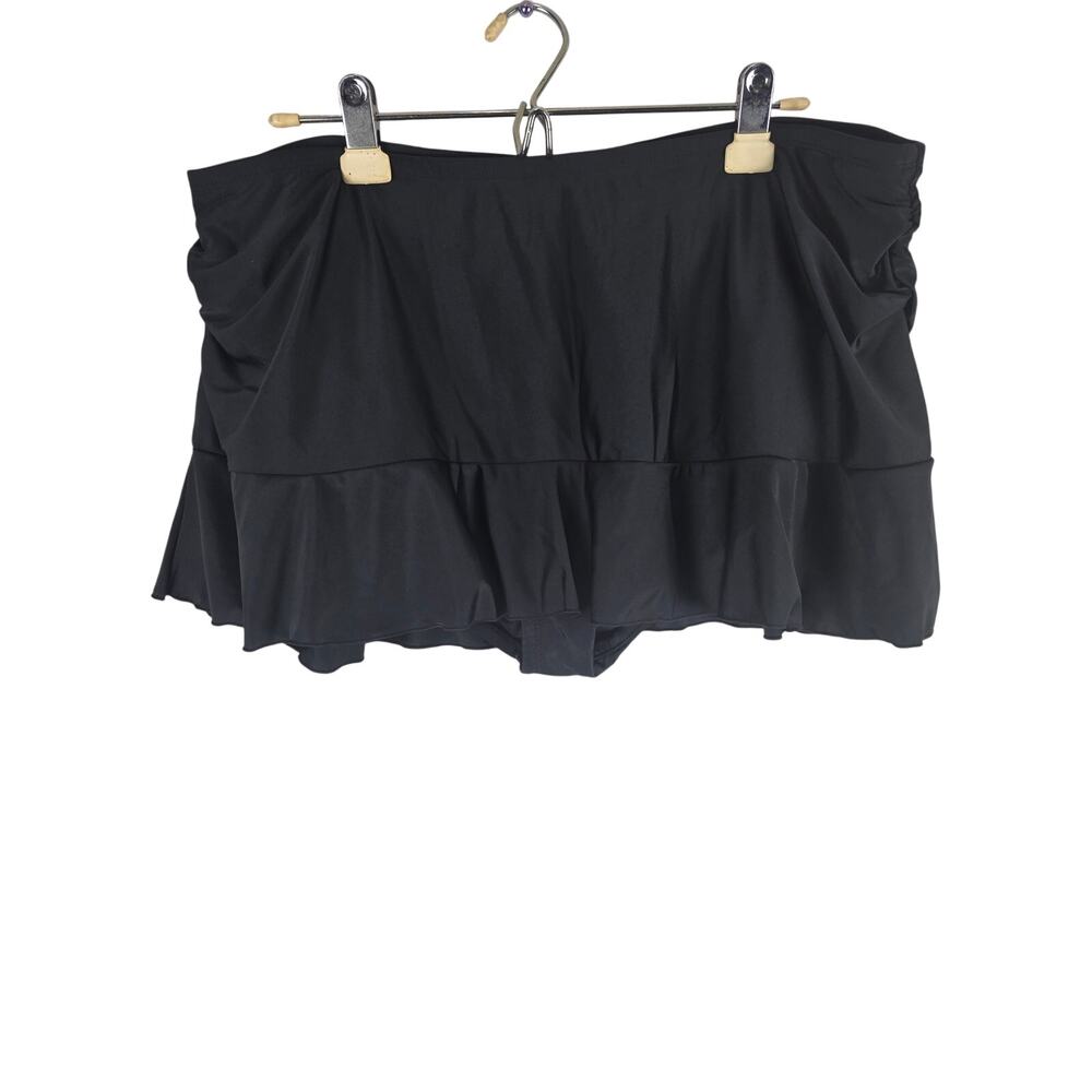 Sol Borne Swim‎ Skort 2x Womens Plus Size Black Pull On Beach Swimwear Bottoms